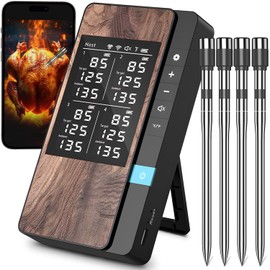 Inalámbrico Termómetro Carne - Termómetro Digital Cocina con Múltiples Sensores y Sondas Ultra Delgadas, Control por App y Manual - Precisión...      