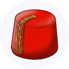 24 x 40mm Round 'Fez Hat' Stickers (SK00041858)