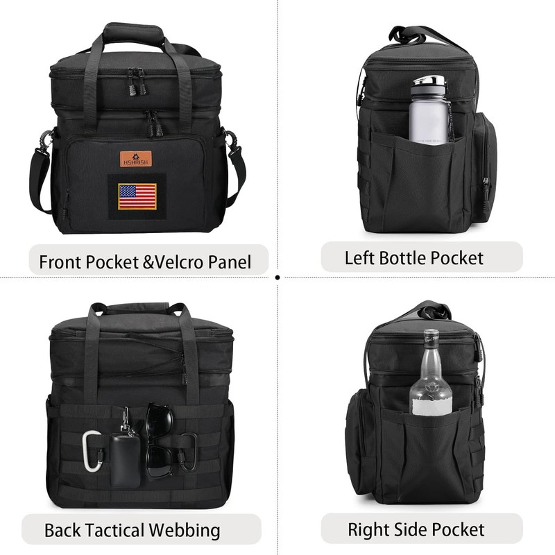 HSHRISH Tactical Lunch Box, Large Expandable Insulated Lunch Bag, Durable