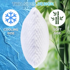 NTCOCO Cooling Bed Pillows Queen Size Pack of 2 for Sleeping Shredded Memory Foam Bed Pillows Adjustable Gel for Side Stomach Back Sleepers Washable Removable Cover Cover