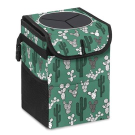 MECVU Cactus Car Trash Can with Lid - Collapsible Reusable Waterproof Garage Bag,Automotive Garbage Can,Car Accessories Interior Organizer