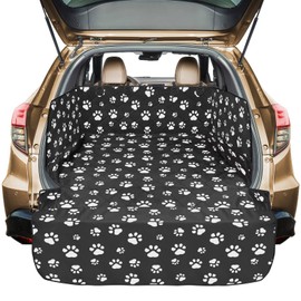 Veckle Cargo Liner, SUV Cargo Cover for Dogs with Side Flaps Hammock Water Resistant Nonslip Dog Seat Cover Area Protector Scratchproof for Large SUVs Sedans Vans, Paw Print