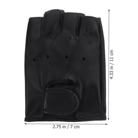 PACKOVE 2 Pairs Leather Gloves for Kids Comfortable Outdoor Sports Gloves Half Finger Riding Mittens Youth