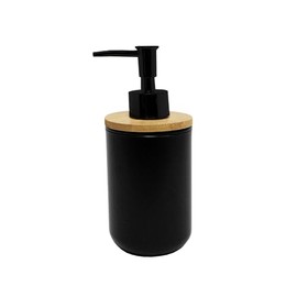 Douceur d'Intérieur Smart Soap Dispenser, Diameter 7.2 x 17.5 cm, Black, Polystyrene and Bamboo