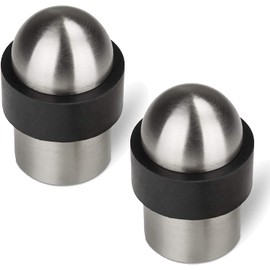 2 x STOPPLA® Doorstopper Door Stop Real Stainless Steel Brushed Ø 35 mm Height 51 mm Floor Mounted