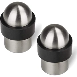 2 x STOPPLA® Doorstopper Door Stop Real Stainless Steel Brushed Ø 35 mm Height 51 mm Floor Mounted