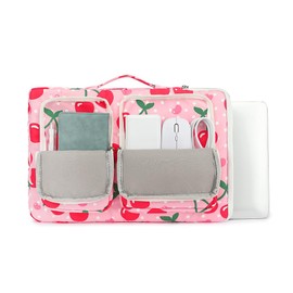 canvaslife 360° Protective Laptop Sleeve Case Bag with 4 Pockets for MacBook Pro 16 inch and 15 inch-15.6 inch Laptop (Cherry)