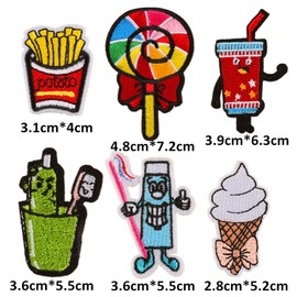 24pcs Assorted Vegetables Fruits Iron on Patches Lettuce Carrot Broccoli Embroidered Patches Banana Strawberry Appliques for DIY Sew on Repair