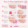 240PCS Pink False Toenails, French Style Press on Toe Nails