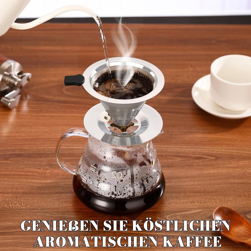 Coffee Filter, Reusable Pour Over Coffee Filter Made of Stainless