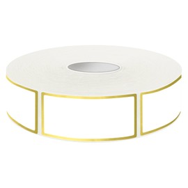 600 Golden Border Removable Freezer Labels Water Oil Resistant with Perforation Line for Food Containers Jars Pantry Organization (Ink Quick-Dry，1” x 2”)