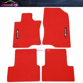 Unbranded Fit 09-14 Acura TSX Red Floor Mats Carpet Nylon Non-slip w/ Spoon