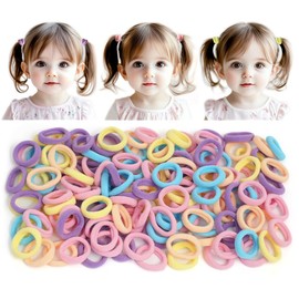 BIANHUAN 100PCS Baby Toddler Hair Ties, Elastic Hair Rubber Bands for Girls, Candy Cotton Toddler Hair Accessories, Small Soft Seamless Ponytail Holders for Kids (Set-B)