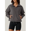 QINSEN Women Polar Fleece Sweatshirt Half Zip Long Sleeve Cozy