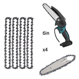 Pack of 4 Chainsaw Chains, Replacement Chains, 6 Inch Mini Chainsaw Chain, Universal Chain for Chainsaws, Compatible with All 6 Inch Mini Chainsaws