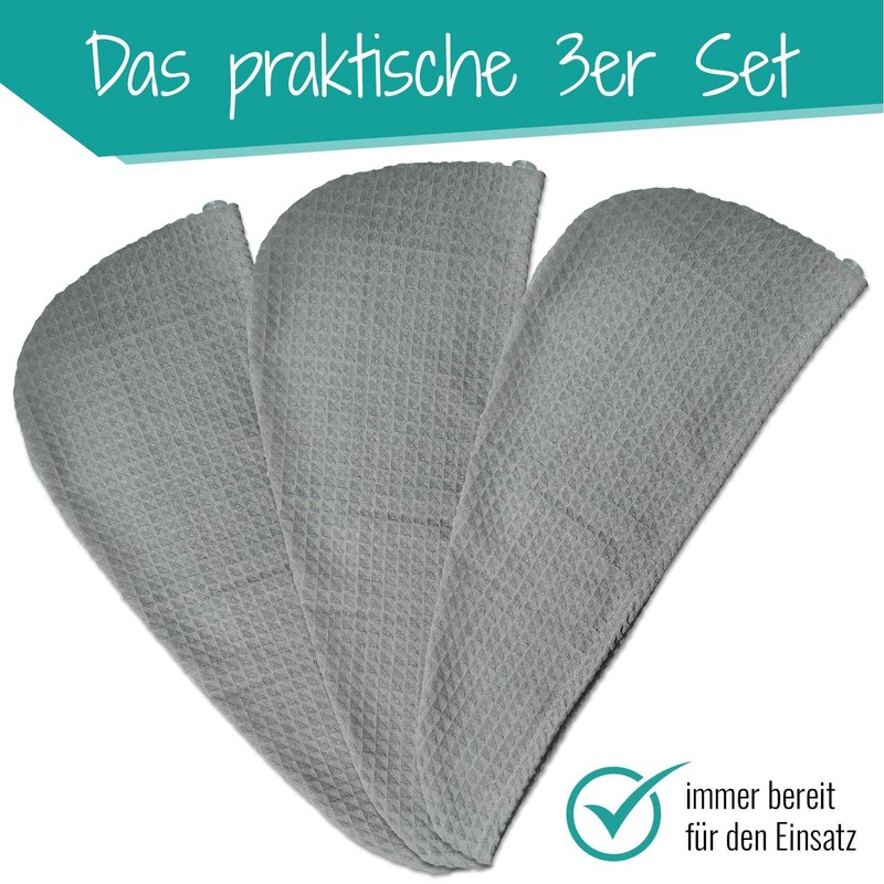 Lead Care Hair Turban, Hair Drying Towel, Set of 3,