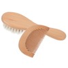 Ipetboom 2Pcs Bathing Brush and Hair Comb Set Comfortable Wooden