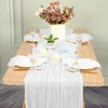 Teruntrue 4 Pack White Cheesecloth Table Runner Semi-Sheer Table Runner