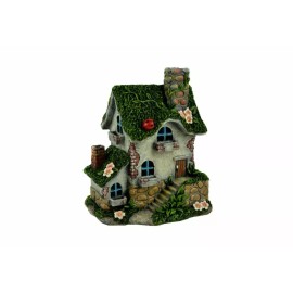MDI Solar Cottage with Moss Roof, Fairy Garden House, Birthday or Christmas Gift