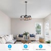 XINGQI Modern Black Chandelier 6-Light Pendant Lighting Fixture with Metal