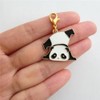 2pcs in Set Panda Clip on Charm for Diy Neckalce