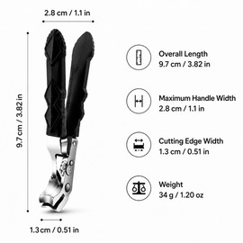 Angled Wide-Jaw Toenail Clipper for Thick Nails – Stainless Steel Curved Blade with Textured Black Grip