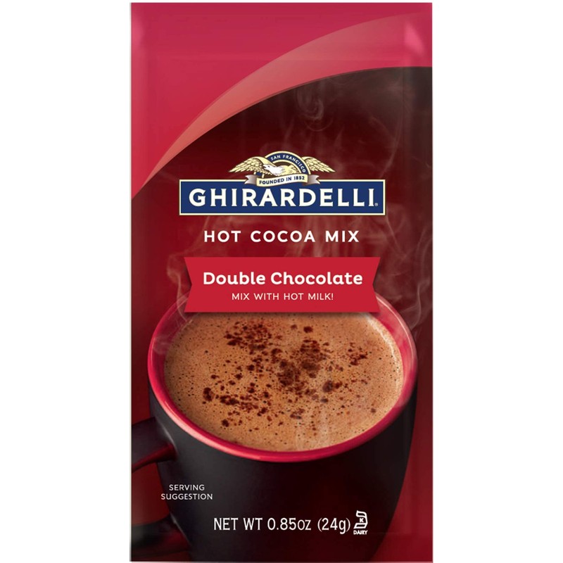 Ghirardelli Double Chocolate Hot Cocoa Mix, 0.85-Ounce Packets (Pack of