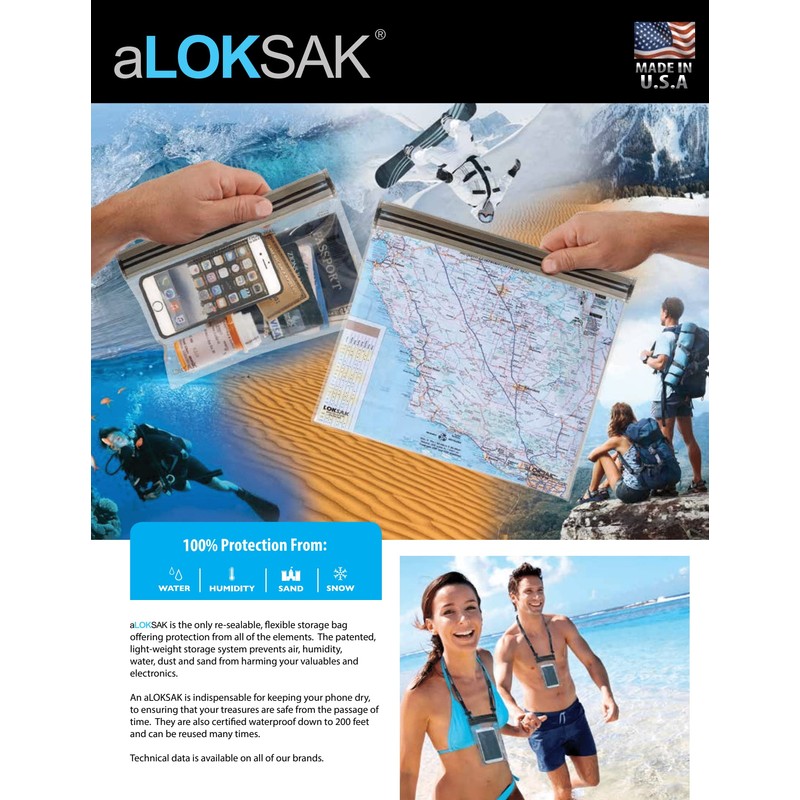LOKSAK - aLOKSAK Small Multi-Pack Waterproof Dry Bags - Airtight
