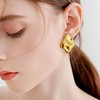 Jemjosh 14K gold plated chunky alloy stud earrings for women