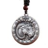 PAURO Men's Chinese Zodiac Animal Round Hollow Pendant Necklace Sheep