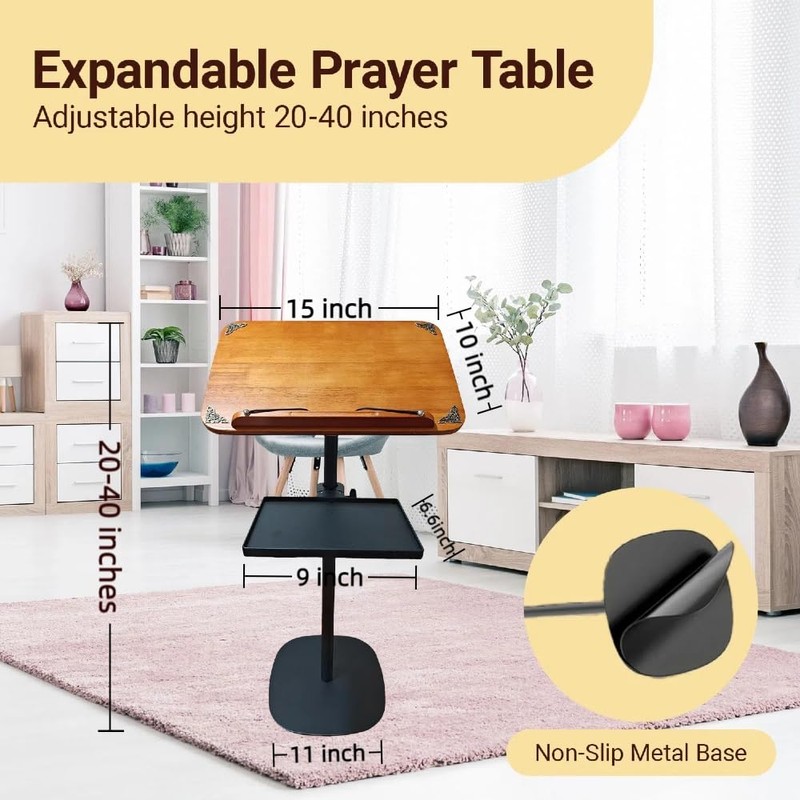 ZZOFSWORM Islam Prayer Table Quran Stand&Quran Holder Helps Elderly Sit