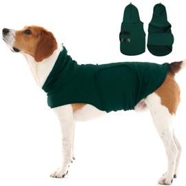 Large Adjustable Anxiety Shirt for Medium Dogs,Lightweight Fireworks Calming Vest Wraps Ears,Beagles Anxiety Relief for Separation,Breathable Soft for All-Seasons,Dark Green,L