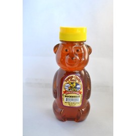 12oz Bears Topanga Quality Honey (Buckwheat Floral Source) Raw, Unfiltered, Unpasturized, All Natural, Kosher