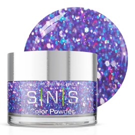 SNS Healthy Natural Nails SNS Nail Dip Powder Colors, Gelous Color Dipping Powder - Macaroni Chill (Purple Glitter) - Long-Lasting Low-Odor Dip Nail Colors for Healthier Nail Beds, Professionals & At-Home DIY - 0.5 oz