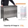 Laundry Hamper with 4 Removable Liner Bags; 176L Handwoven Rattan