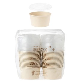 Strix Design Disposable Containers with Lids, Food Bowls, 30 Pieces, 24.3 fl oz (720 ml), Commercial Use, Eco-Friendly, SD-162