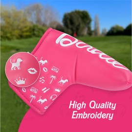 Shanker Golf Putter Cover - Birdie Funny Blade Pink Putter Cover - Tour Grade PU Leather Pink Headcover - Funny Headcover for Golf Clubs - Perfect Joke Gift for Golfer