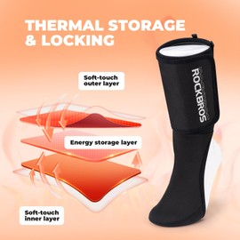 ROCKBROS Reusable Ankle Warmers, Windproof Winter Leg Protection for Motorbike, Cycling and Skiing, Toe Warmers with Ankle Protection, Black, 1 Pair