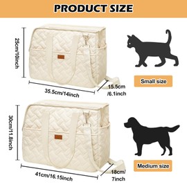 Dog Carrier Bag up to 5 kg - Dog Bag for Small Dogs Cats, Dog Carrier Bag, Foldable, Breathable, with Seat Belt, Bags, Transport Bag, Ideal for Outdoor, Travel, Car (35 x 25 x 15.5 cm)
