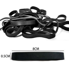 Gsrhzd Rubber Bands, Rubber Rings, 60 Pieces 80 x 5 mm Auxiliary Tools for File Organization at Home or Office (Black)