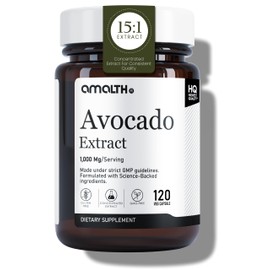 AMALTH Avocado Supplement Fruit Extract 15:1, 1000mg Maximum Strength ASU for Joints Health and Support Digestion |120 Capsules | Non-GMO, Gluten Free