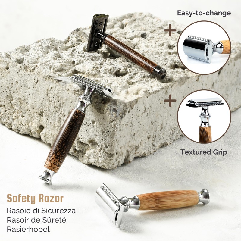 Jungle Culture® Bamboo Safety Razor for Men & Women •