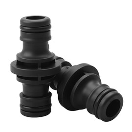 Gardena Hose Connector, Connection Part for Secure Hose Connection, Hose Connector, 1/2 Inch, Double-Sided Hose Coupling, for Garden and Home Hose, Black, Pack of 2