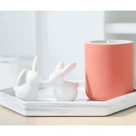 Ceramic Bunny Rabbit Ceramic Bunny Figurine Christmas Decorations Rabbit, Porcelain Modern Art Home Decor, a Set of 2 Rabbit Decor, Easter Bunny Rabbits, Easter Decorations Bunny Decorations for Home