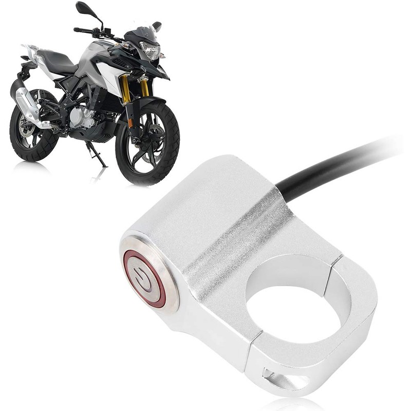 Handlebar Headlight Switch Aluminium Alloy with Red LED Indicator Light