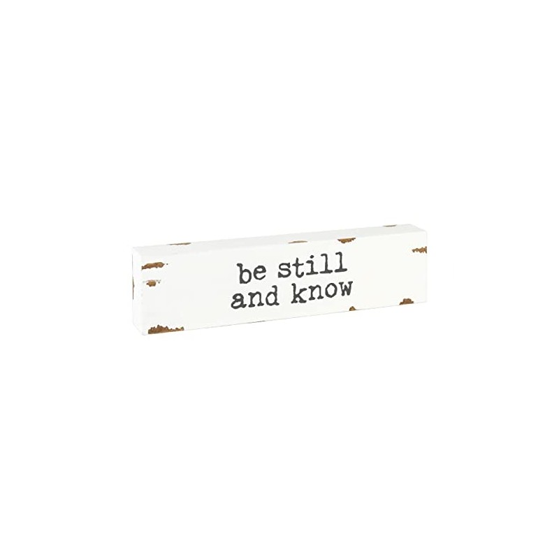 'Be Still and Know' Mini Distressed Wooden Shelf Sitter