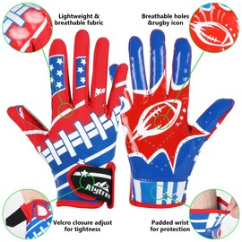 Invech Youth Football Gloves, Kids Receiver Football Gloves with Anti Slip Palm, Great Gift for Boys and Girls 8-12
