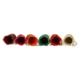 LONGING TO BUY Indian Velvet Potli (Pack of 6 Potli Bag in assorted colors), Jwelery Pouch, Coins Pouch, Small