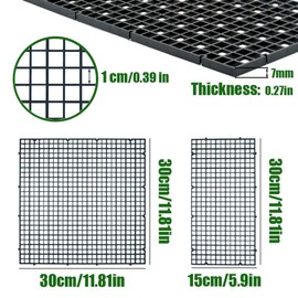 LINLAN 12 Pieces 11.8x11.8in (30X30cm) Aquarium Grid Plastic, Fish Tank Divider, Egg Crate for DIY Filtration and Bottom Protection in Aquascaping (Black-No Accessories)