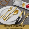 72 Pcs Gold Silverware Set with Steak Knives, Stainless Steel